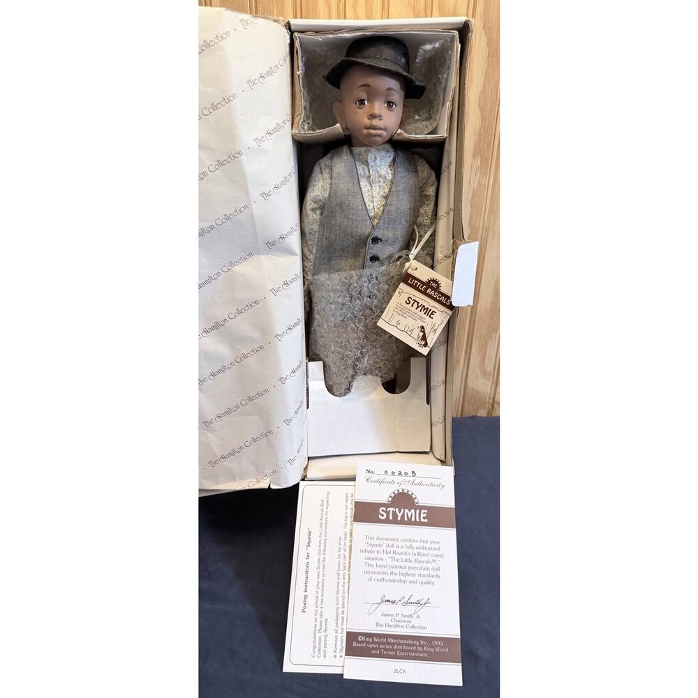 The Hamilton Collection The Little Rascals "Stymie" 14” Porcelain Doll - CIB